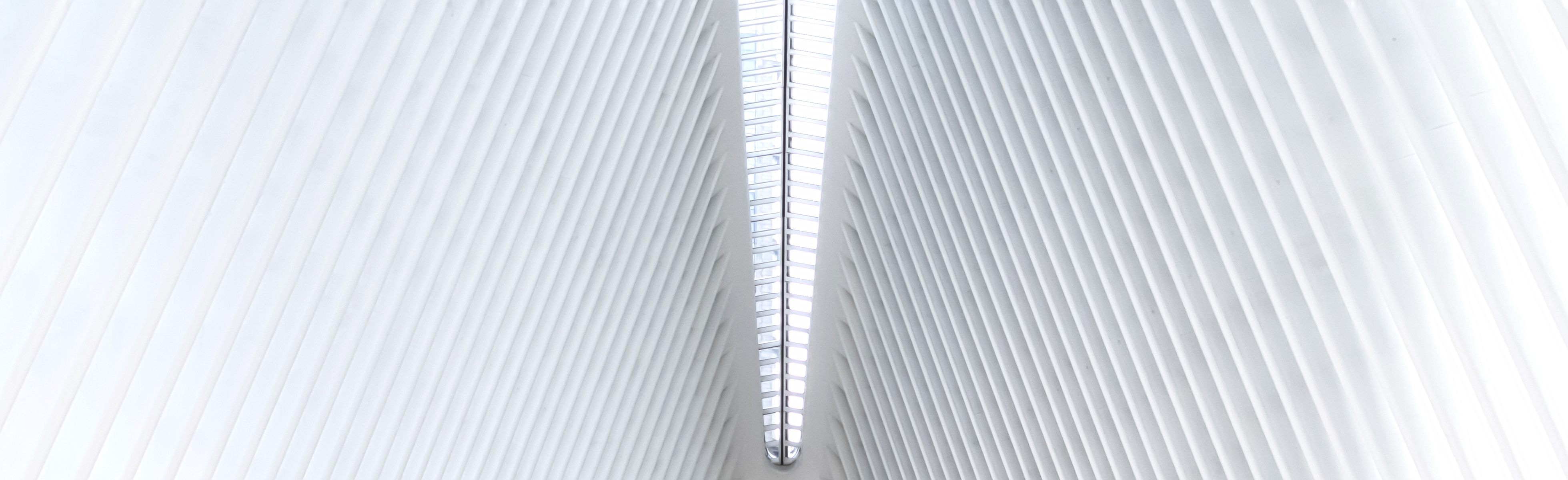 Soaring white architectural interior